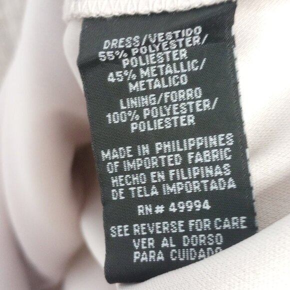 R&M Richards Metallic Silver Sleeveless Shift Dress - Picture 9 of 10